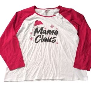 Pj Place Mama Claus Long Sleeve Top Size XXL